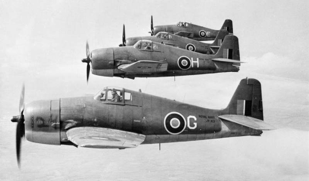 Royal Navy Hellcats of No. 1840 Naval Air Squadron in 1944, likely flown by Dutch pilots. (Royal Navy)